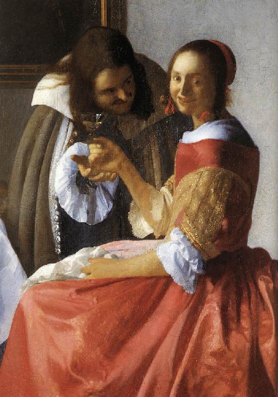 VERMEER VAN DELFT, Jan A Lady and Two Gentlemen (detail) ewt France oil painting art
